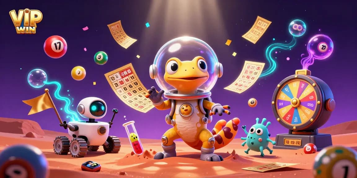 VIPWIN takes center stage in a thrilling Martian casino adventure filled with vibrant lottery elements.