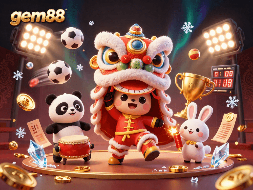 Experience gem88's thrilling gameplay with a vibrant, fun-filled 3D casino scene.