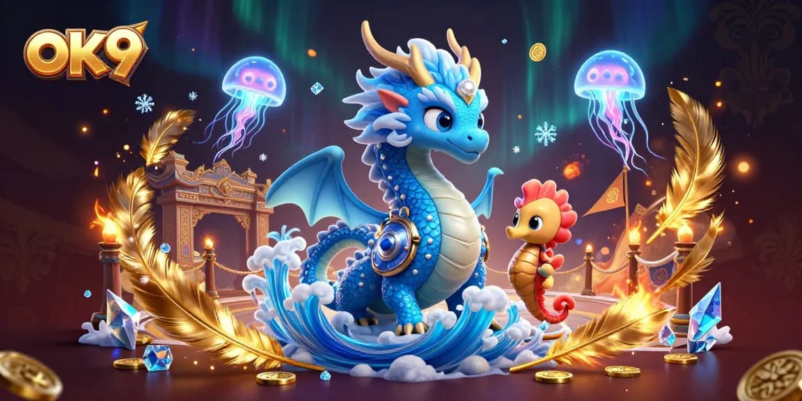 Engage in thrilling gaming experiences at ok9 with spectacular dragon-themed visuals and vibrant casino elements.