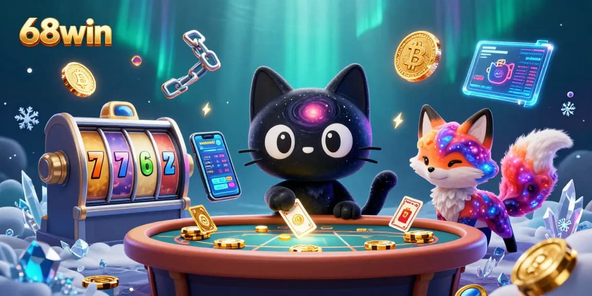 Engage with 68win's cosmic casino experience featuring enchanting characters and vibrant game elements.
