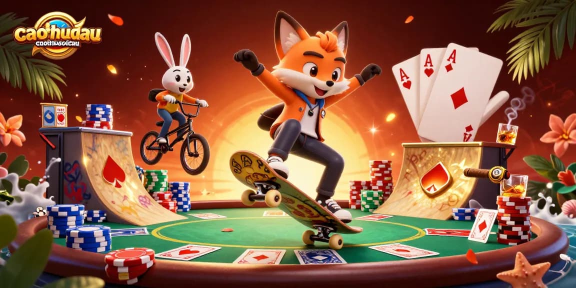 Cao Thủ Soi Cầu: dynamic 3D artistic scene showcasing gambling themes with vivid characters and casino elements