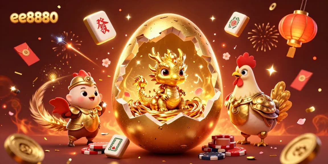 Engage with ee8880's exhilarating gaming adventure featuring a golden dragon and poker elements.