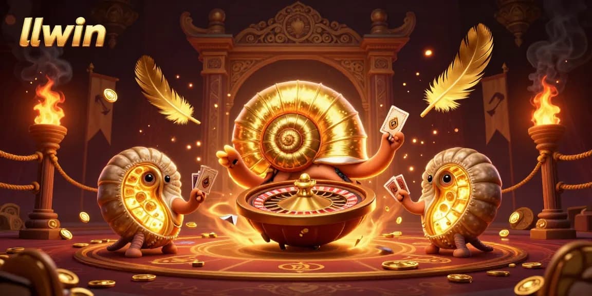 Experience llwin with an exciting 3D casino scene featuring a giant nautilus and glowing ammonite companions.