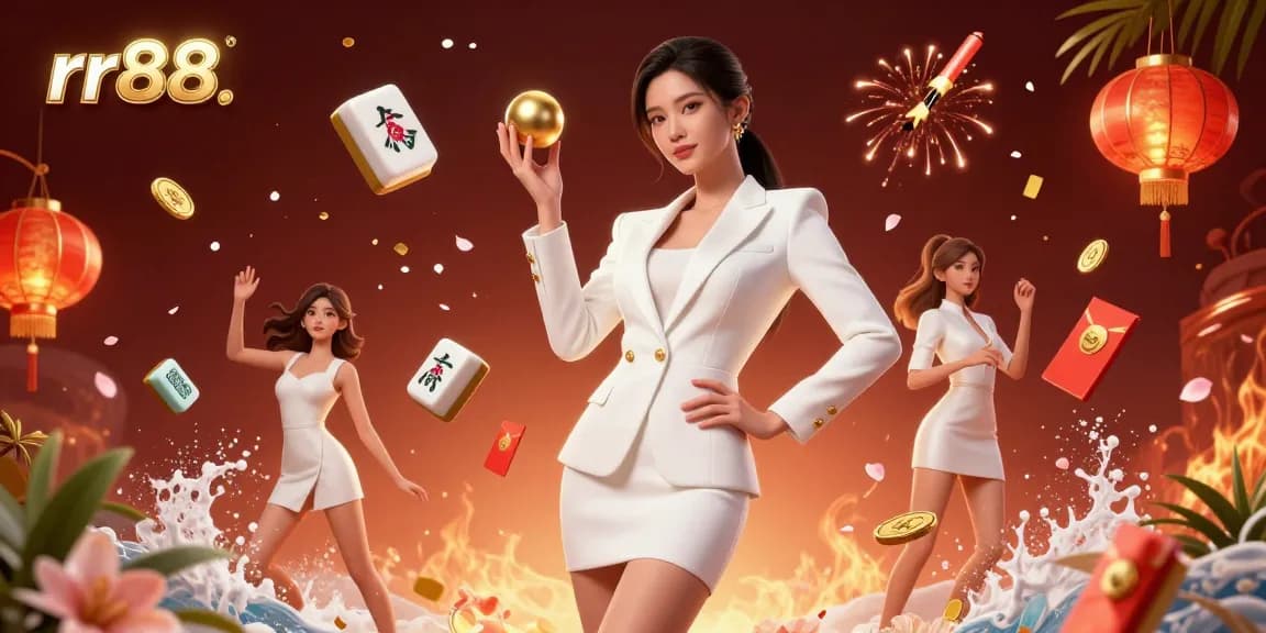 Engage in thrilling gameplay at rr88 casino with stunning Asian woman, roulette, and rich casino elements.