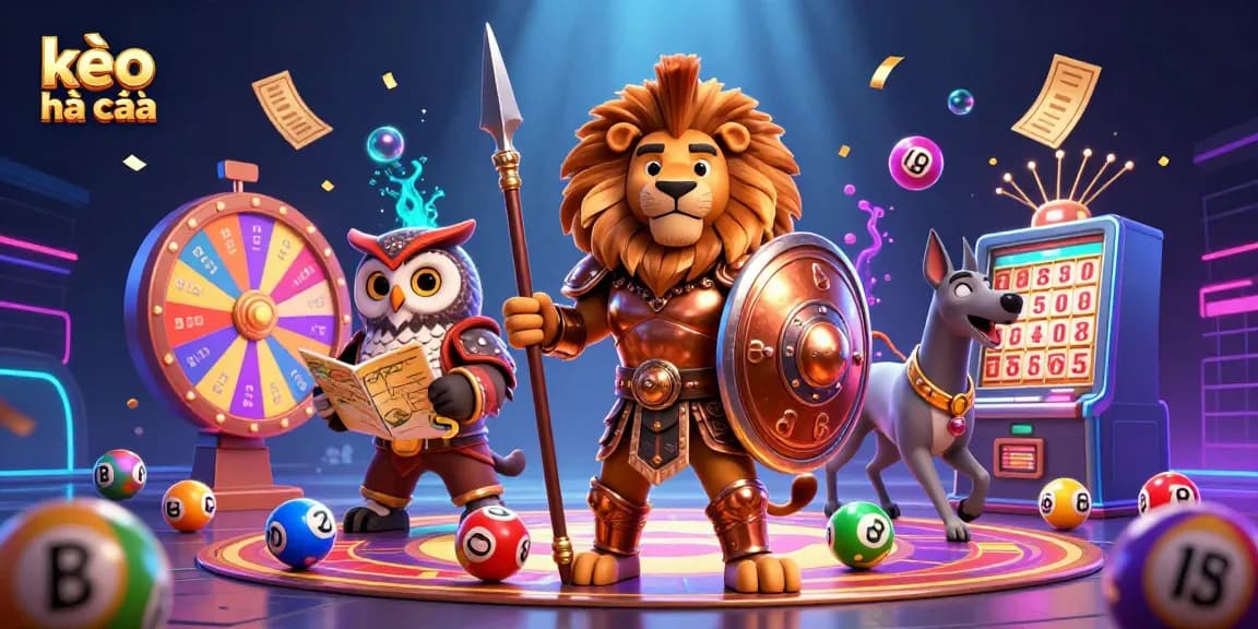 Experience the excitement of kèo nhà cái with dynamic sports betting elements and vibrant characters.