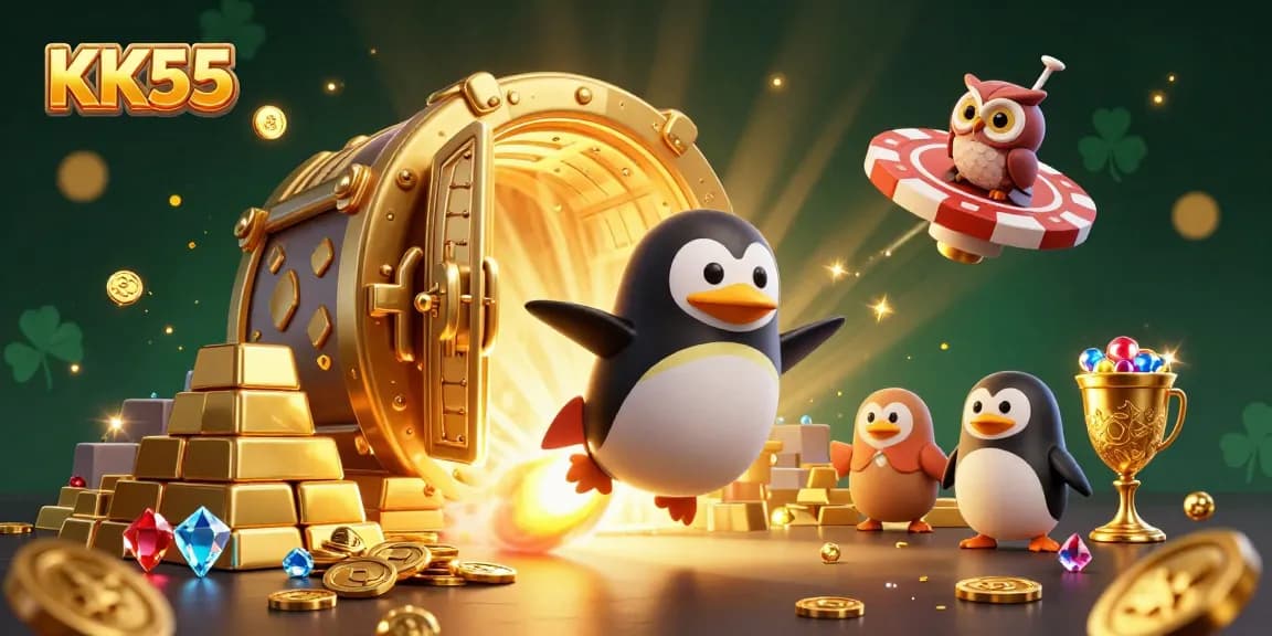 Spin to win with KK55 in this dynamic casino space adventure with coins and treasures!