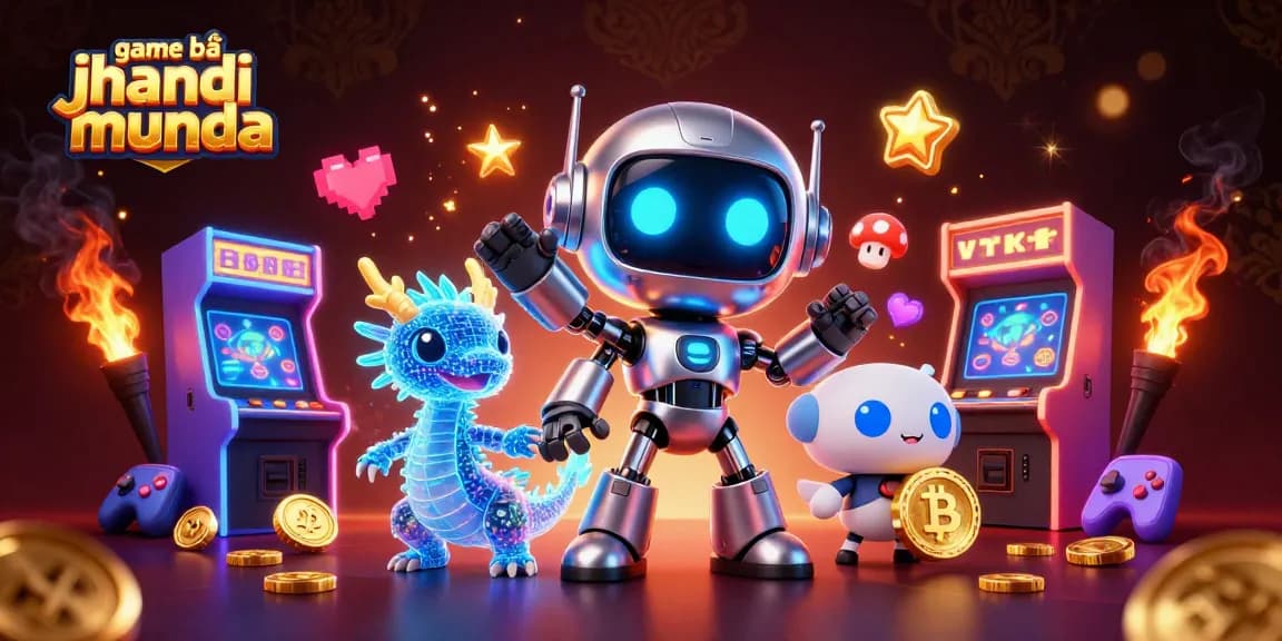 Engage with game bài jhandi munda featuring vibrant characters and gaming elements in a dynamic 3D illustration.