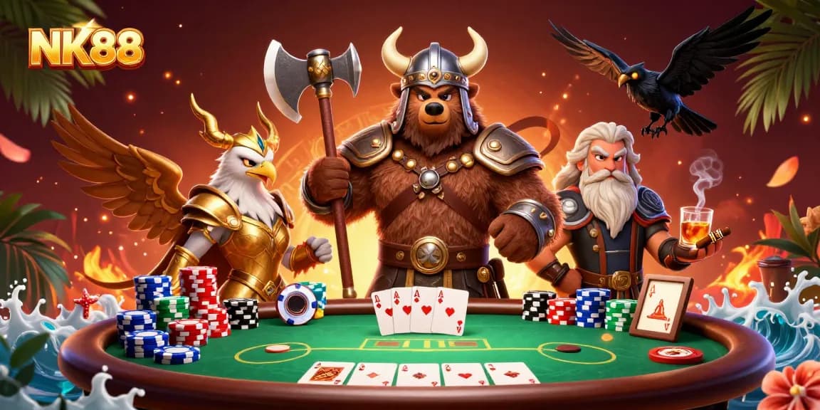 Experience thrilling gameplay with NK88's vibrant online casino scene featuring iconic characters.