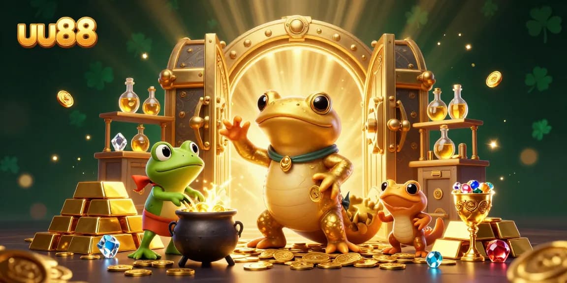 Engage in thrilling winnings at uu88 as a golden salamander alchemist transforms coins in a vibrant casino!