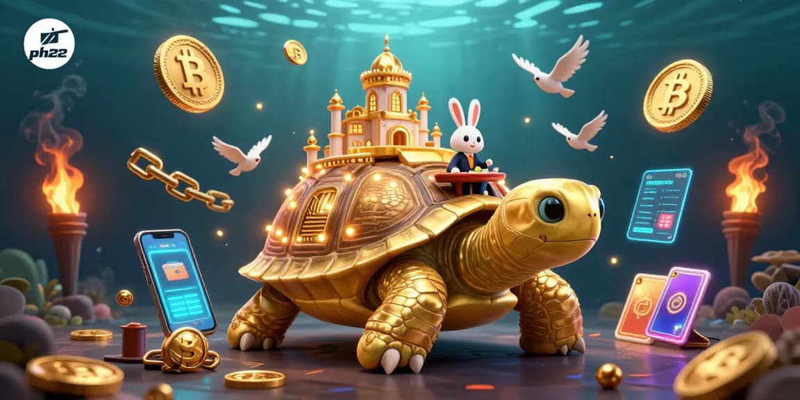 Engage in exciting games at ph22 with a vibrant 3D casino illustration showcasing dynamic gaming elements.