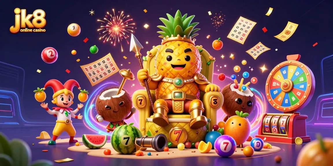 Experience thrilling jackpots at jk8 online casino with vibrant slot reels and lively casino elements.