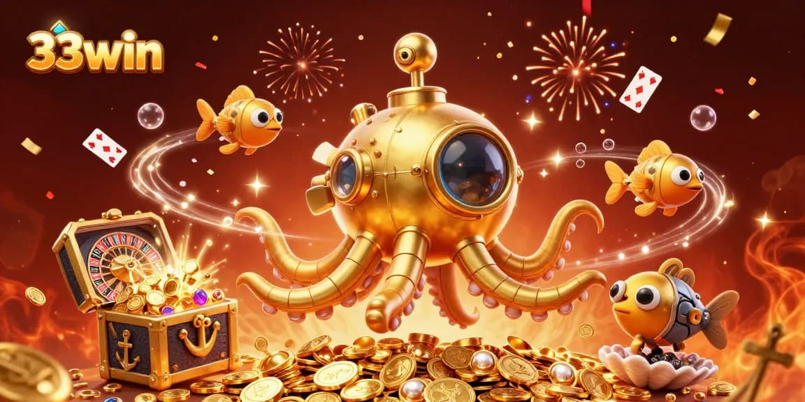 Engage in thrilling gameplay at 33win with a vibrant 3D illustration capturing the essence of excitement.