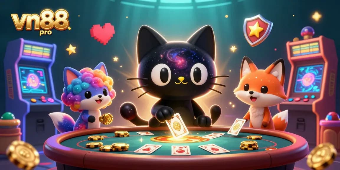 Experience the thrill of gambling with vn88 pro at an energetic cosmic casino featuring vibrant 3D characters and colorful game elements.