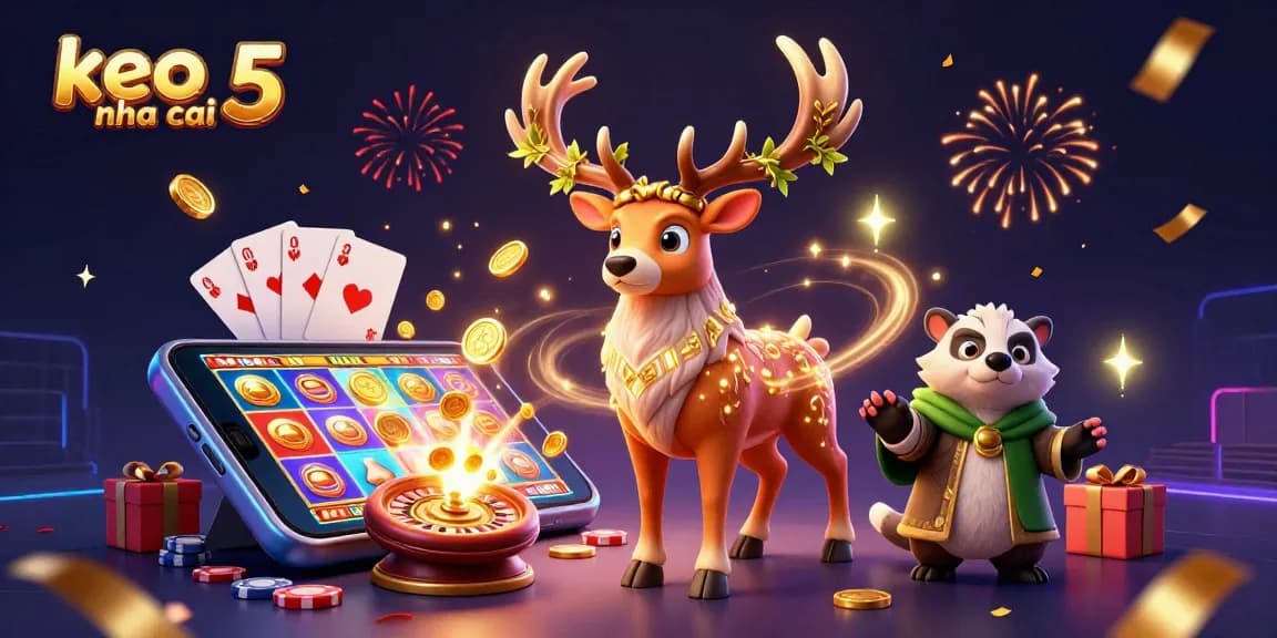 Engaging scene with keo nha cai 5 featuring druid stag, badger, and gambling elements.