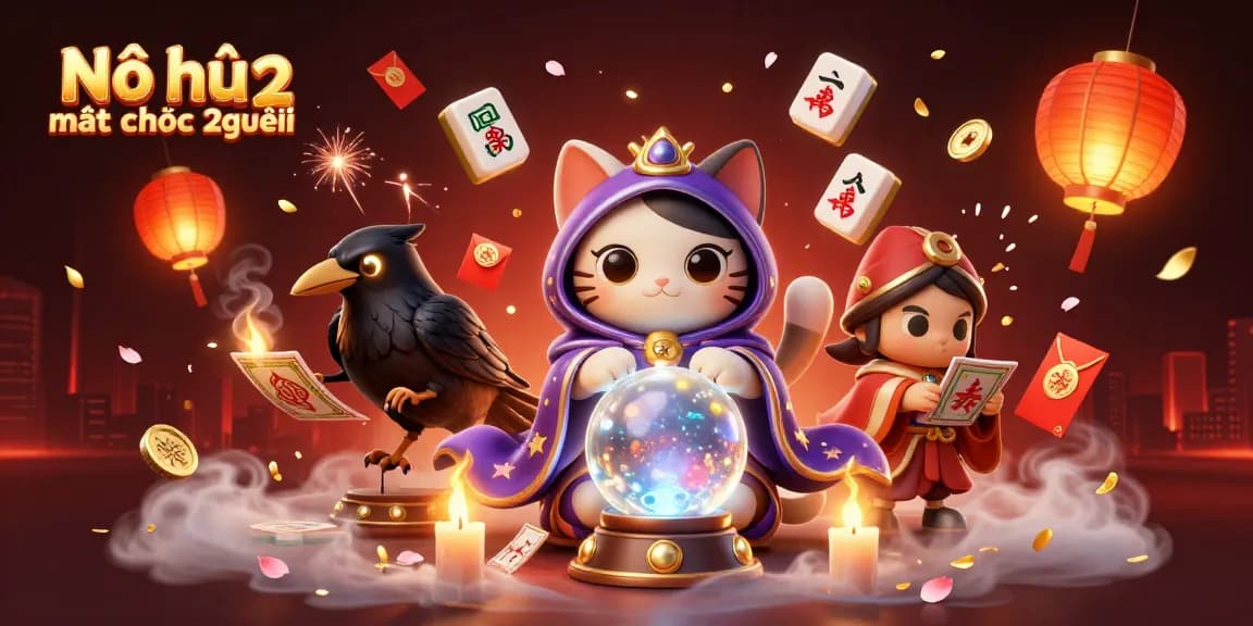 Nổ hũ mạt chược 2 người offers thrilling gameplay, enhanced by 3D illustrations of mystical characters and vibrant gaming elements.
