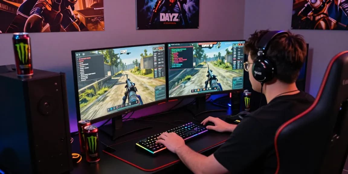 PROOFCORE gamer using advanced cheats in an intense gaming environment.