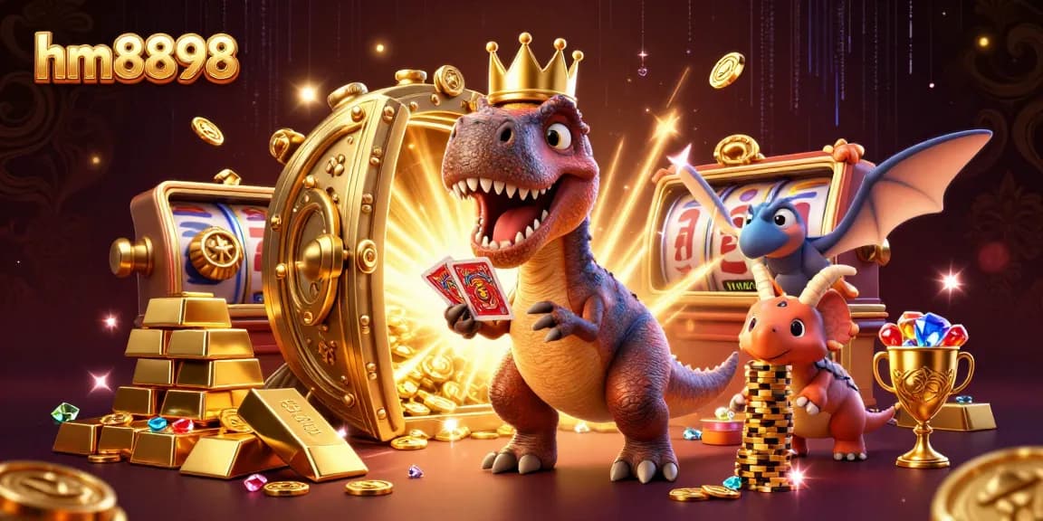 Experience winning strategies with hm8898 as a dinosaur trio conquers the casino world.