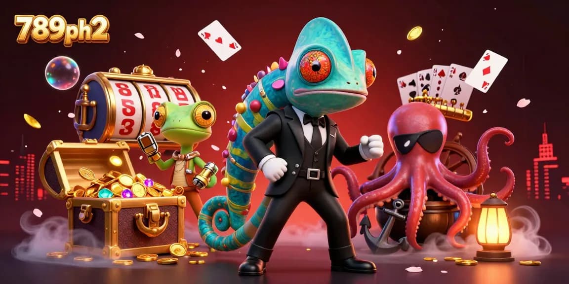 Experience dynamic gaming with 789ph2, featuring vibrant casino elements and lively characters in action.