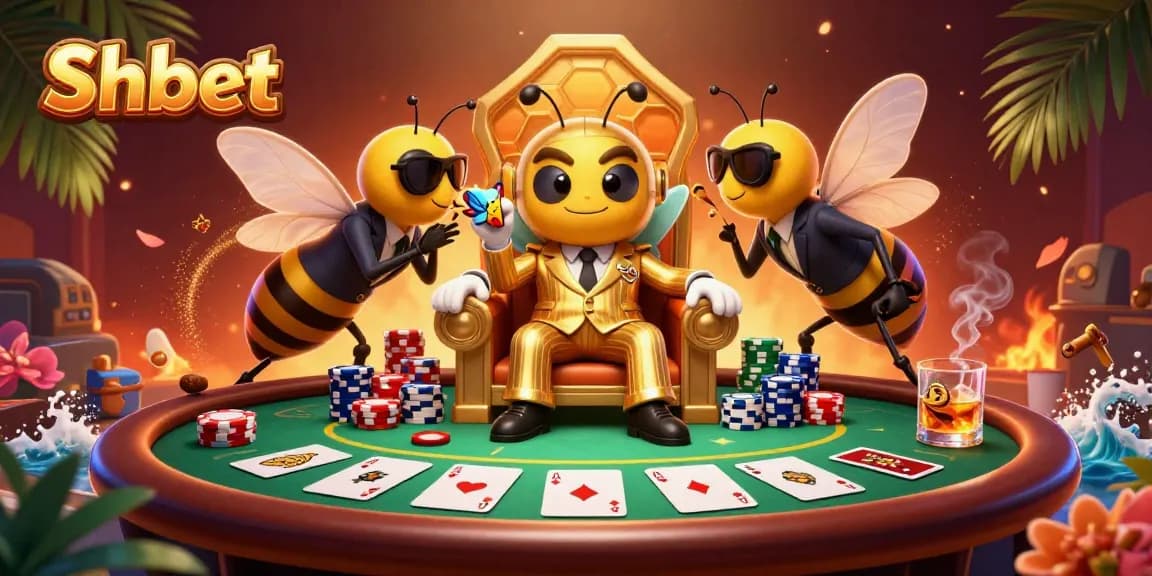 Engage in thrilling poker action at Shbet with a dynamic 3D scene featuring unique characters and dramatic elements.