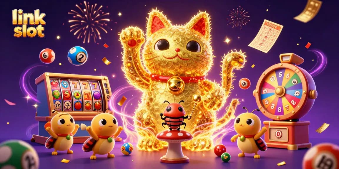 Menangkan slot dengan link slot menggunakan karakter kucing beruntung bersinar dan barang taruhan kasino lainnya.