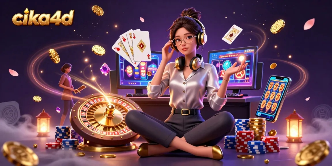 Experience thrilling slots with CIKA4D at a vibrant casino gaming setup.