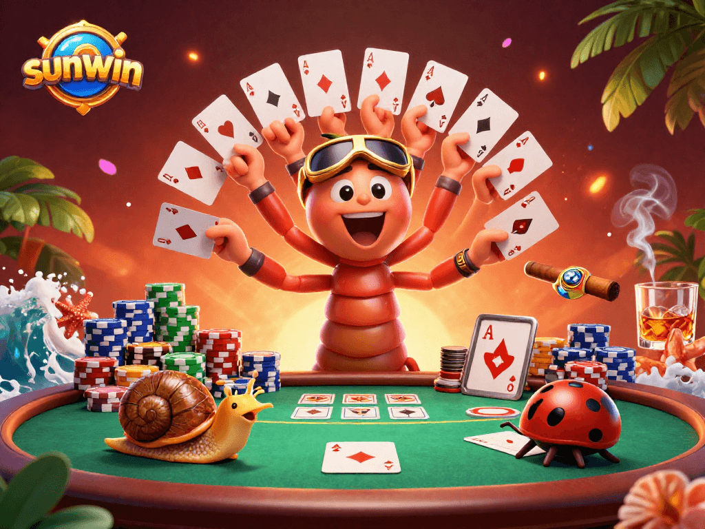 Experience thrilling poker action with sunwin in this vibrant casino scene.
