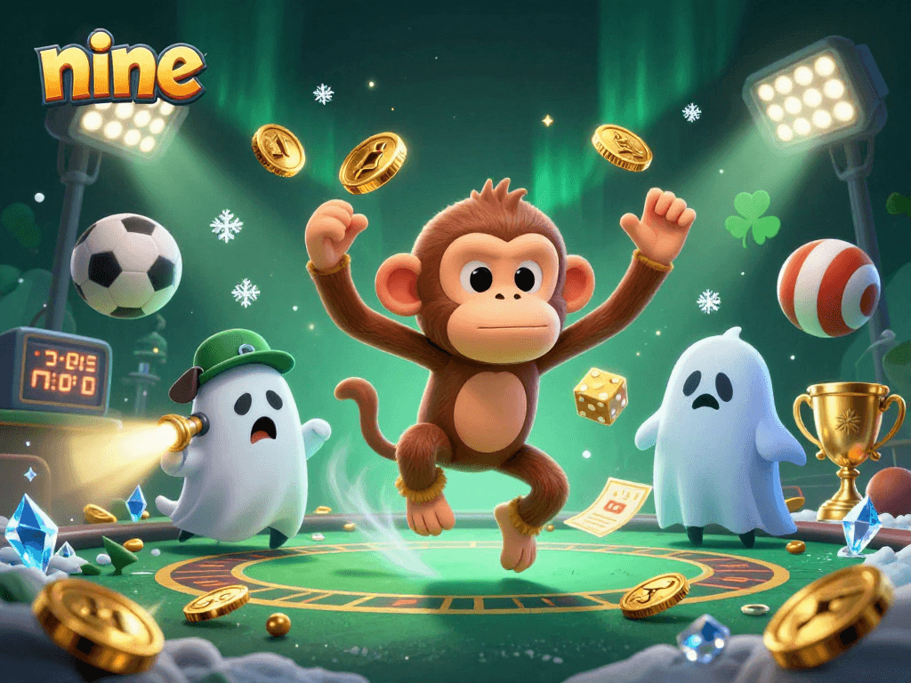 Play Nine and win big with thrilling gameplay elements in this exciting casino scene.