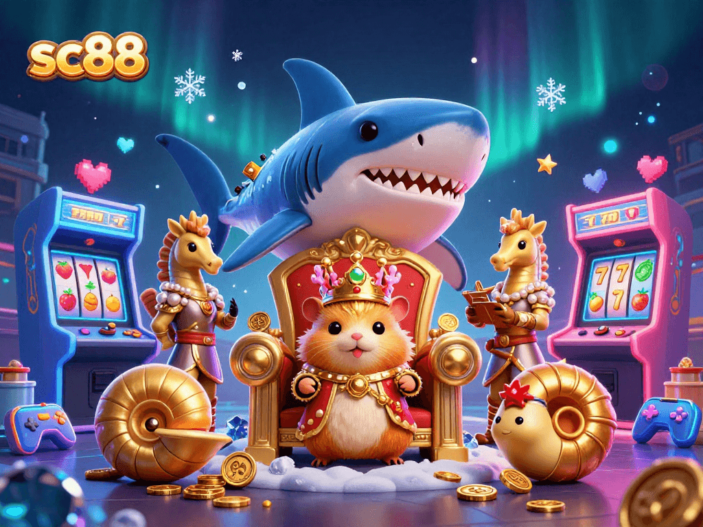 Engage in sc88 action as the golden hamster king rules colorful casino games with vibrant flair.