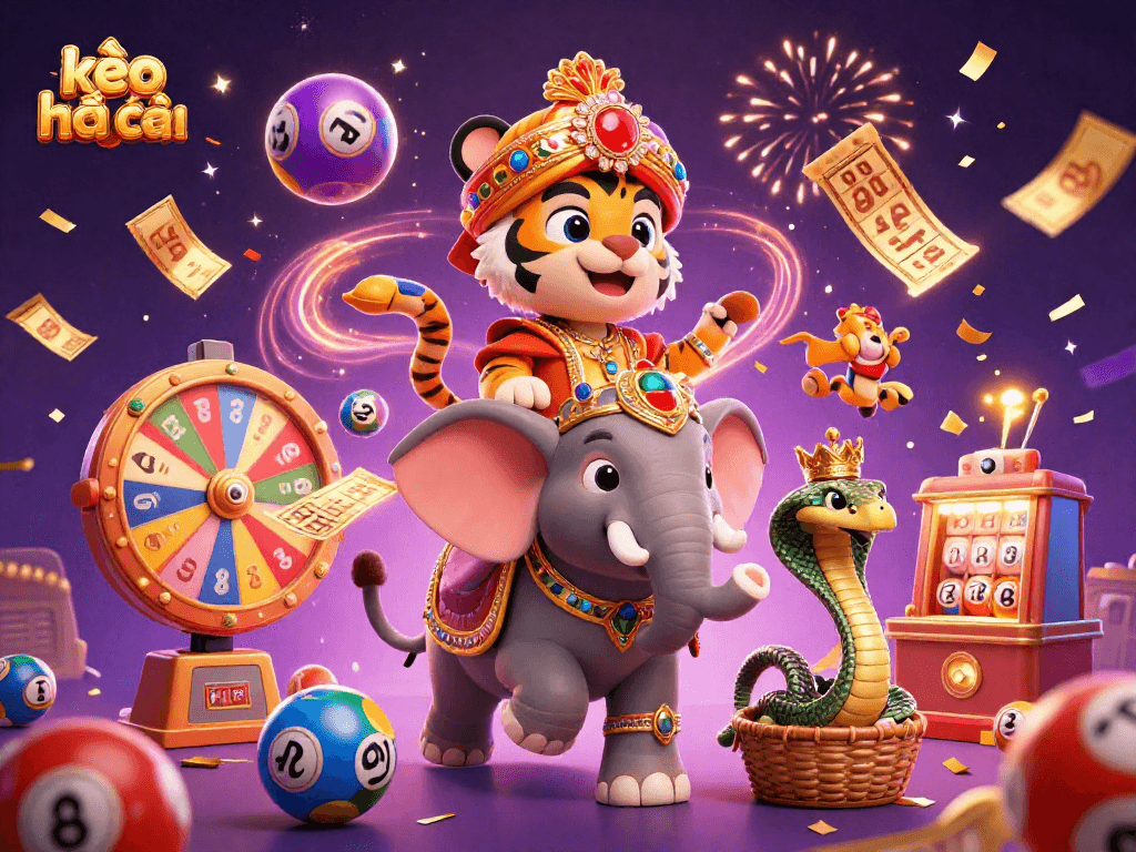 Engage with kèo nhà cái in this vibrant 3D illustration featuring a maharaja riding an elephant.