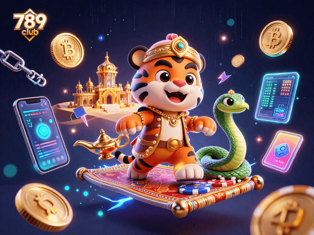 Engage with 789 club for a thrilling online gaming experience featuring a vibrant 3D casino scene.