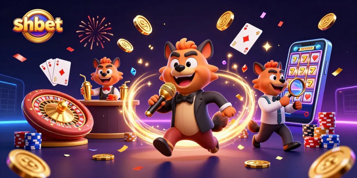 Experience the fun at shbet as hyenas entertain at a vibrant casino scene filled with games and excitement.