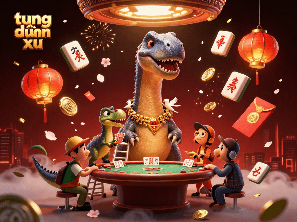 Engage in the thrill of tüng đồng xu with dynamic action, vivid game elements, and a bustling casino atmosphere.