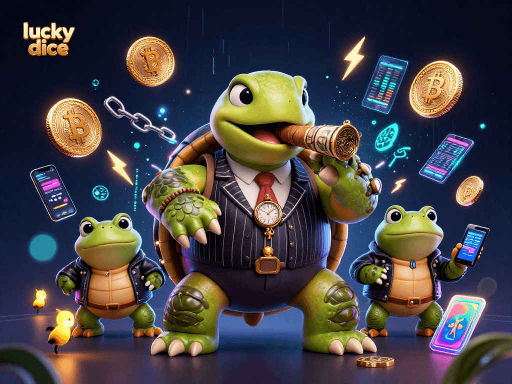 Experience thrilling moments with lucky dice as cartoon characters bring the casino to life.
