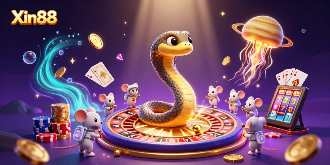 Experience the excitement of the Xin88 online casino with cartoon characters engaging in thrilling betting activities.