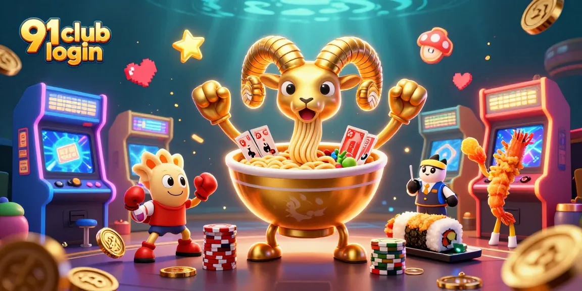 Experience seamless gameplay with 91 club login in this vibrant 3D cartoon illustration.