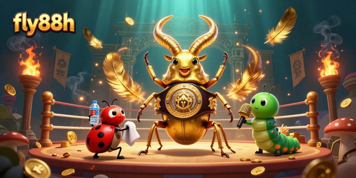 Engage with fly88h's thrilling casino experience featuring a vibrant 3D boxing scene.