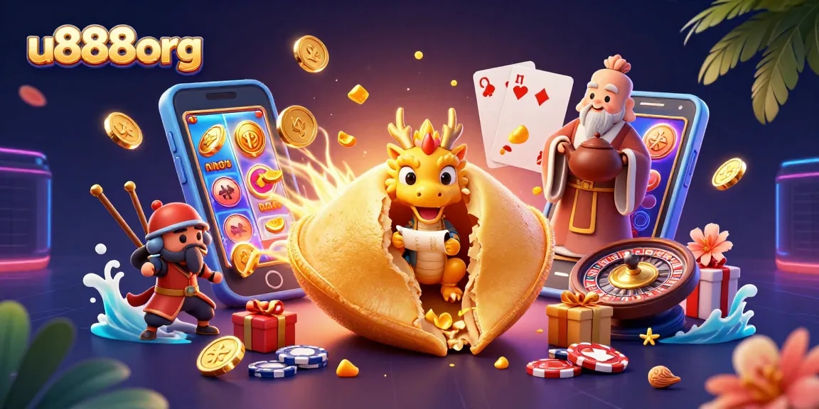 Experience exciting jackpots at u888org with a vibrant 3D casino scene full of games and rewards.
