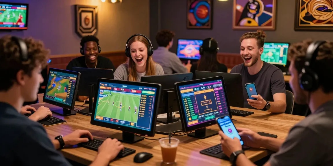 Exciting players engaged in BL555 online betting activities with diverse games and vibrant atmosphere.