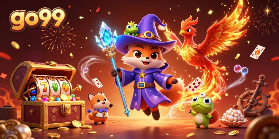 Win big at go99 with thrilling slot games and magical characters around gold treasures.