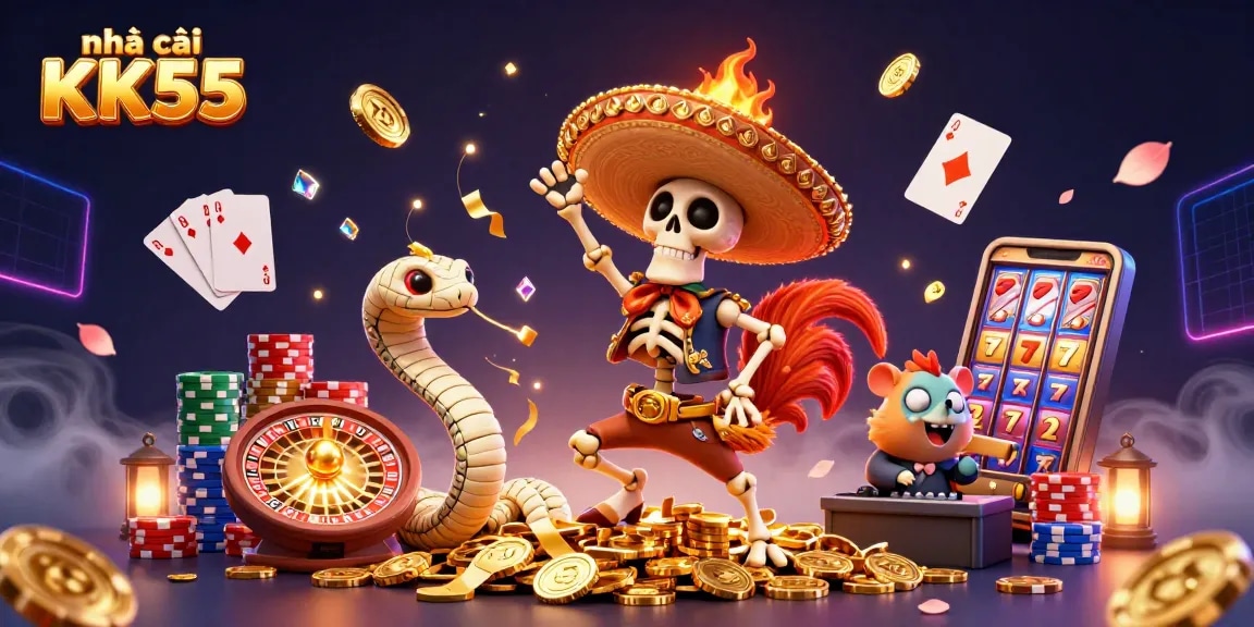 Join the excitement at nhà cái KK55 with vibrant gaming, golden coins, and thrilling action!