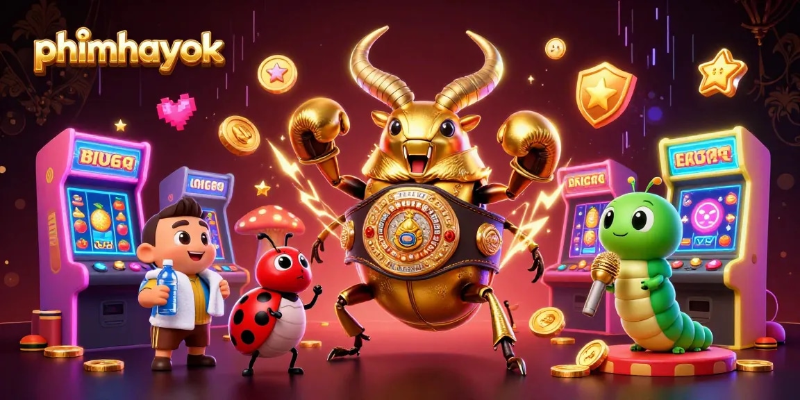 Experience thrilling gameplay and excitement with phimhayok's vibrant casino illustration featuring iconic game elements.