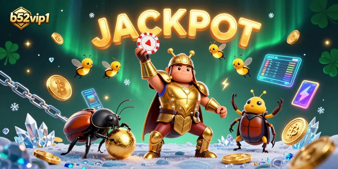 Win big with b52vip1 at the table, as the hercules beetle celebrates a jackpot!