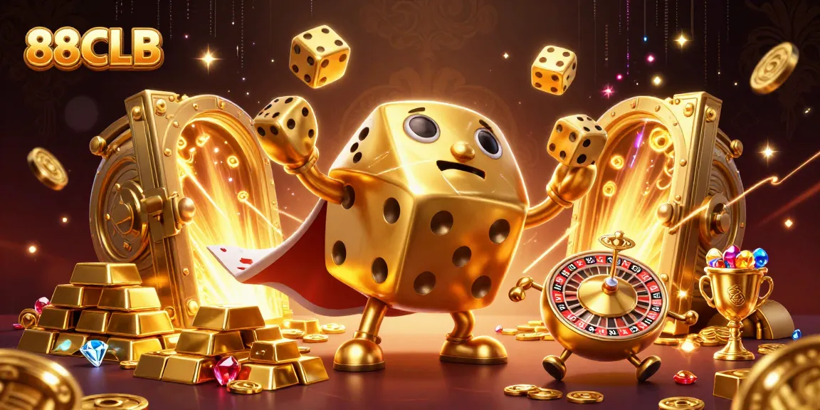 Experience thrilling gameplay with 88CLB's vibrant casino elements in this dynamic casino scene.