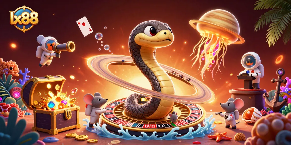 Experience the thrill of lx88 with astronaut mice gambling on a cosmic roulette wheel.