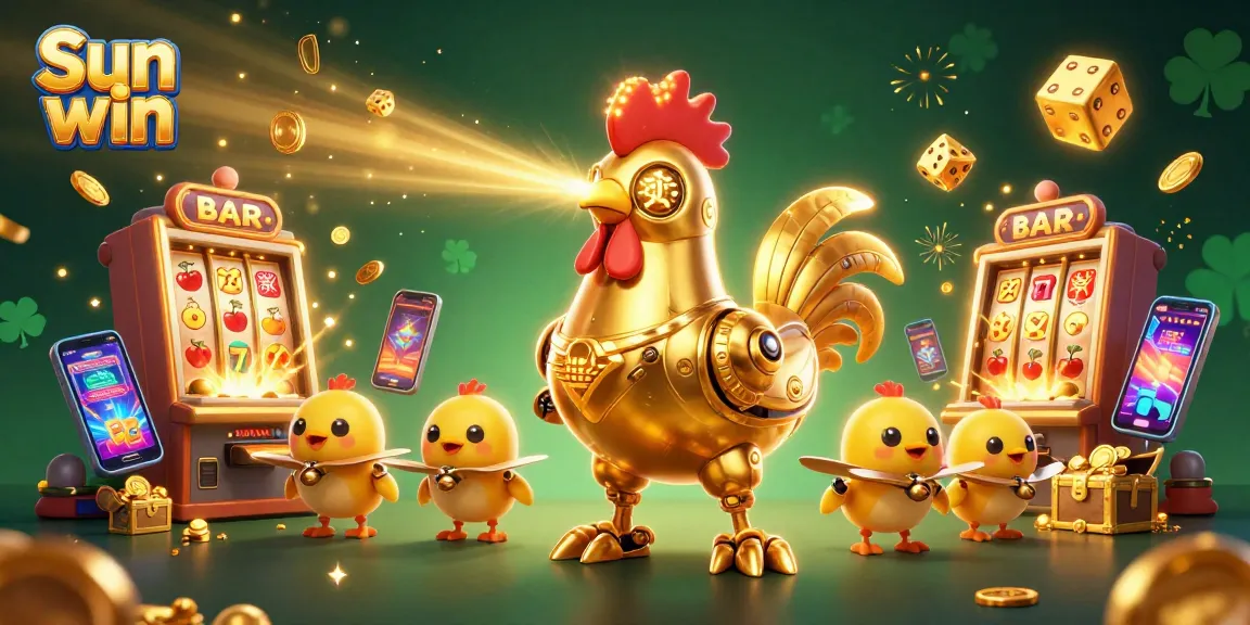 Engage with Sun win in this vibrant casino scene full of jackpots, colorful games, and dynamic characters.
