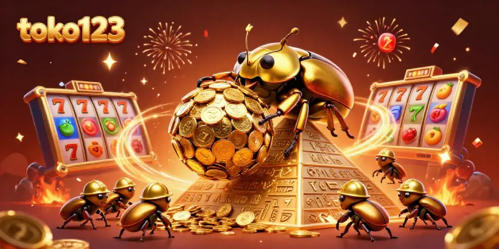 Experience the excitement of casino gaming with toko123 as golden beetles roll jackpot coins.