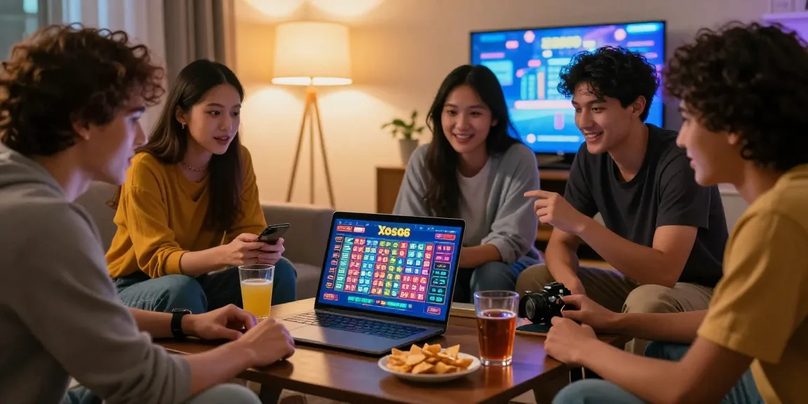 Friends enjoying Xoso66 betting experience in a cozy living room, showcasing vibrant gaming atmosphere