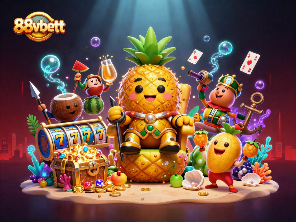 Join the fun at 88vbett with vibrant slots, a pineapple king, and lively casino action.