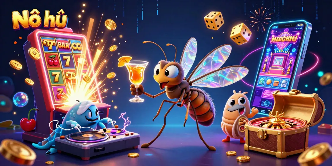 Nổ hũ: Engage with the thrilling world of jackpots and massive wins in this vibrant casino illustration.