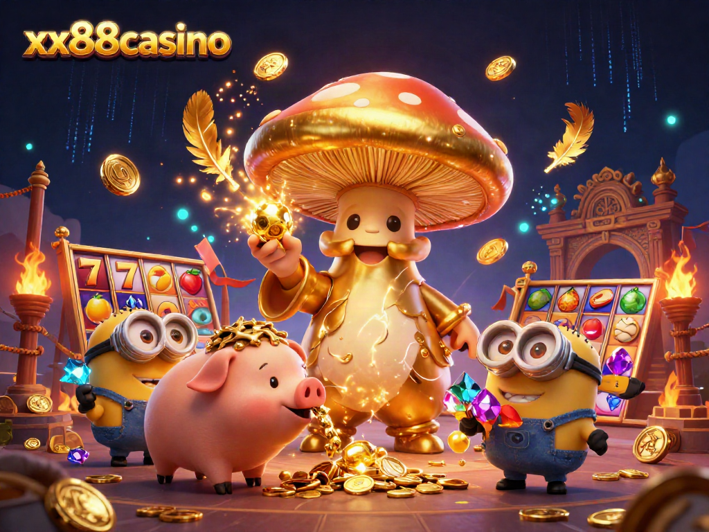 Experience magic at xx88casino with a golden mushroom wizard, treasure hunting, and slots!